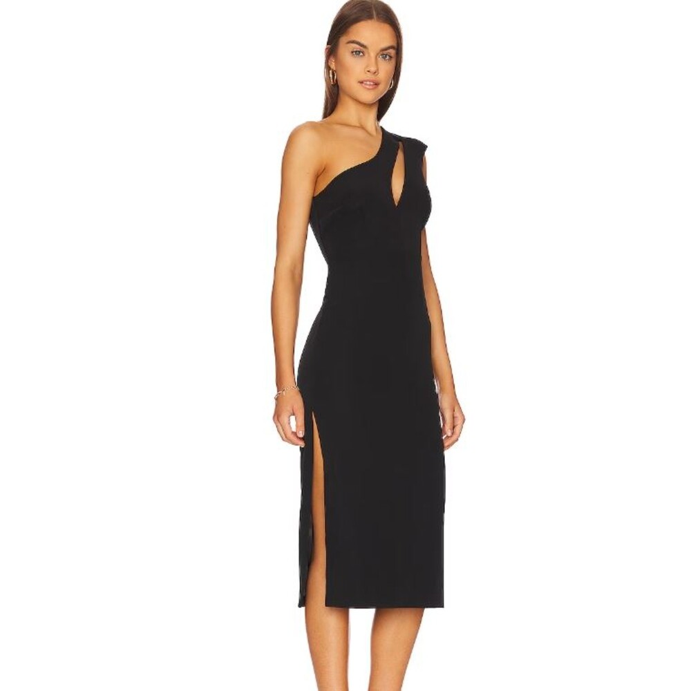 Bardot Aveline One Shoulder Cut Out Dress Black Small